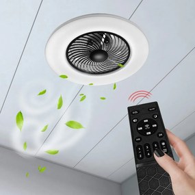 Toolight Szerszámlámpa, LED mennyezeti lámpa ventilátorral APP1552-C, fekete-fehér, OSW-05181