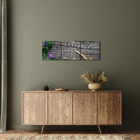 Kép - réti virágok (órával) (90x30 cm)
