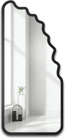 Blobs Flux modern tükör fekete hullámos Mdf keretben 90x198