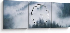 Kép - Fák a ködben (órával) (90x30 cm)