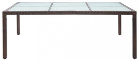 barna polyrattan kültéri étkezőasztal 200 x 150 x 74 cm