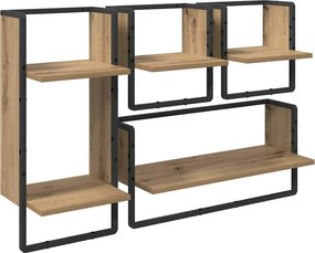 vidaXL Fali polc készlet 4 pcs Artisan tölgy 65 x 25 x 30 cm Faanyag