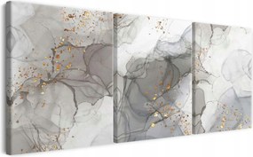 Modern Triptichon Glamour Arany Ezüst Absztrakt Elegáns Vászonkép 90x180