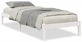 fehér tömör fenyő extra hosszú ágykeret matrac nélkül 80x220 cm