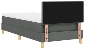 Box Spring ágy matraccal sötét szürke 80x200 cm szövet