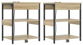 Éjjeli Szekrények 2 pcs sonoma tölgy 41 x 31 x 51 cm Faanyag