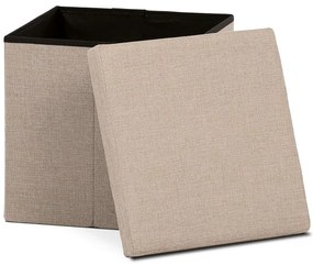 Tárolós Puff, Bézs Szövet. TAB-461 CRM2