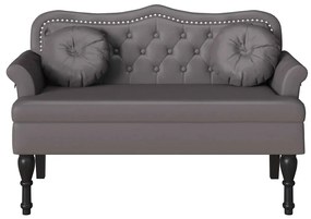 vidaXL Chesterfield Pad párnával Szürke 120,5 x 65 x 75 cm Műbőr