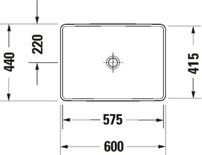 Duravit 358600079 - D-NEO beépíthető mosdó 60x44 cm kerámia/fényes fehér