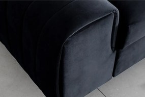 Antracitszürke bársony kinyitható kanapé 261 cm Laurence – ELTAP