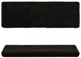 15 db fekete lépcsőszőnyeg 65x21x4 cm