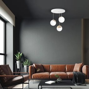 Csillár zsinóron SFERA WOOD 3xE14/40W/230V fehér