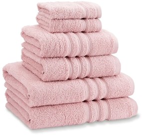 Világos rózsaszín frottír pamut törölköző és fürdőlepedő készlet 6 db-os Zero Twist – Catherine Lansfield