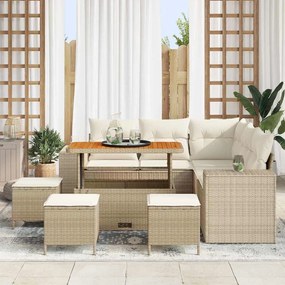 Kerti Kanapé Szett 9 pcs Beige és krém 110 x 55 x 71 cm