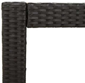 fekete polyrattan falapos kerti asztal 100x40x75 cm