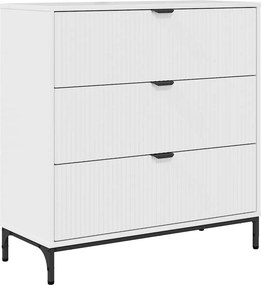 vidaXL Széf fiókkal Magas Fényű Fehér 79,5 x 33 x 82 cm Faanyag