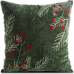 Karácsonyi díszpárnahuzat 45x45cm lucfenyő cipzáras