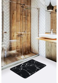 Marble fekete-fehér márványmintás fürdőszobai kilépő, 60 x 40 cm - Foutastic