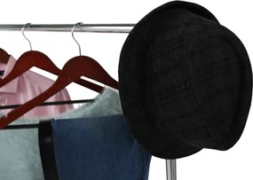 Görgős ruhaálvány, króm/fekete műanyag, SOREN