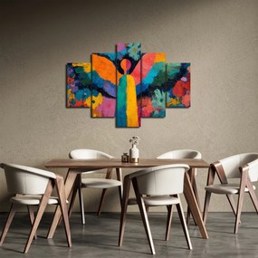 Kép - Absztrakt angyal virágokkal (150x105 cm)