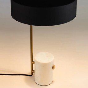 Fehér-fekete asztali lámpa fém búrával (magasság 53 cm) Phant – Kave Home