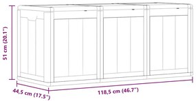 szürke PP fa hatású kerti tárolóláda 270 L