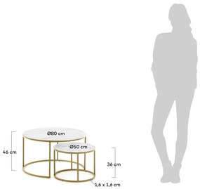 Leonor 2 db-os dohányzóasztal szett - Kave Home