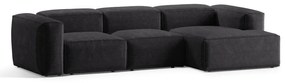 Sötétszürke kordbársony sarokkanapé (jobb oldali-heverő résszel) Bergano – Cosmopolitan Design