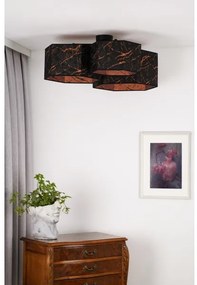 Duolla - Felületre szerelhető csillár ROLLER TRIO HEX 3xE27/15W/230V fekete/réz