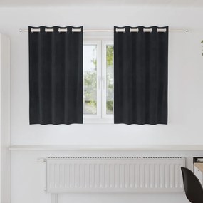 Függönyök függönyökkel 2 pcs Fekete 140 x 140 cm Bársony