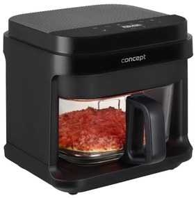 Concept FR5500 - Forró levegős sütő GLASS &amp; FAST 5,5 l 1200W/230V fekete