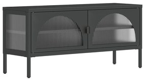 fekete üveg és acél TV-szekrény 105 x 35 x 50 cm