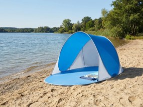 Összehajtogatható strandsátor SUNSHADE 190x120 cm, kék/fehér