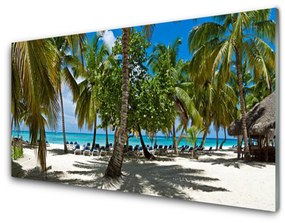 Akrilkép Beach Palm Trees Landscape 120x60 cm 2 fogas