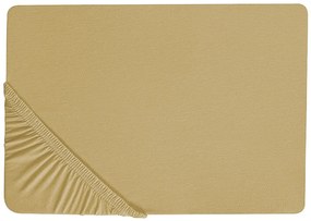 Olivazöld pamut gumis lepedő 160 x 200 cm JANBU Beliani