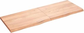 vidaXL világosbarna kezelt tömör tölgyfa asztallap 140x50x(2-4) cm