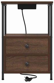 vidaXL Éjjeliszekrény 2 pcs Barna Tölgy 40 x 31 x 60 cm Faanyag