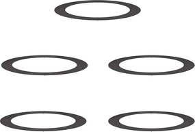 vidaXL Alkalmas lapos fa gyűrűkhez 5 pcs Fekete Ø90 / 120 cm Acél