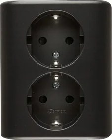 Simon 54 Dupla aljzat komplett földelés Schuko antracit matt