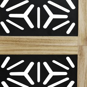 6 paneles barna és fekete tömör császárfa térelválasztó