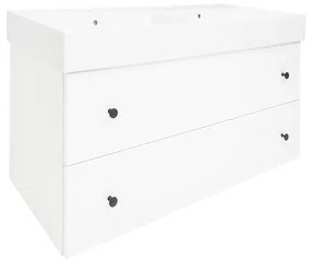 Naturel Forli Fürdőszobaszekrény mosdóval 120x53x46 cm fehér fényes FORLI120BIUSAT