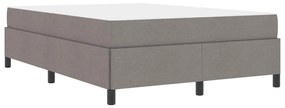 Boxrugós ágy Taupe és Fekete 140 x 190 cm Textil és mérnöki fa