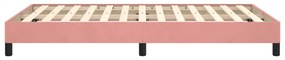 ágykeret matrac nélkül rózsaszín 120x190 cm bársony
