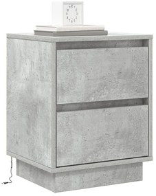 éjjeli szekrény LED világítással szürke beton 39x34,5x50 cm