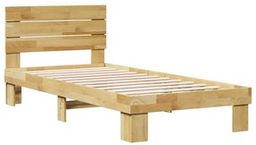 ágykeret fejtámlával matrac nélkül 80x200 cm tömör fa tölgyfa