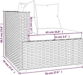 4 részes fekete polyrattan kerti ülőgarnitúra párnákkal
