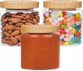 Winter Shore 3 db-os légmentesen záródó üvegtégely 475ml bambusz fedél