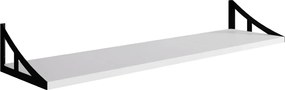 Fali polc 90 cm fehér Julia modern, loft fém fogantyúkkal