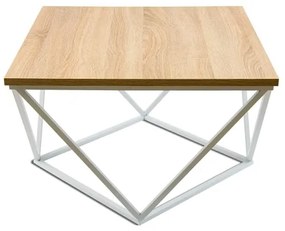 Kávésasztal CURVED 60x60 cm fehér/bézs