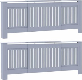vidaXL Radiátor fedezék 2 pcs Szürke 205 x 20,5 x 81,5cm Faanyag
